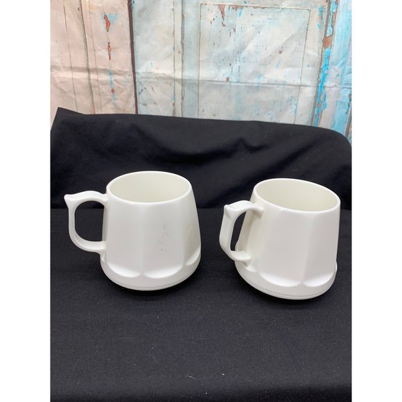 2 Cream/Off White Vintage Thermos Insulated Cups - Picture 2 of 5